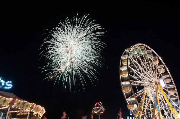 Fireworks and lit rides
