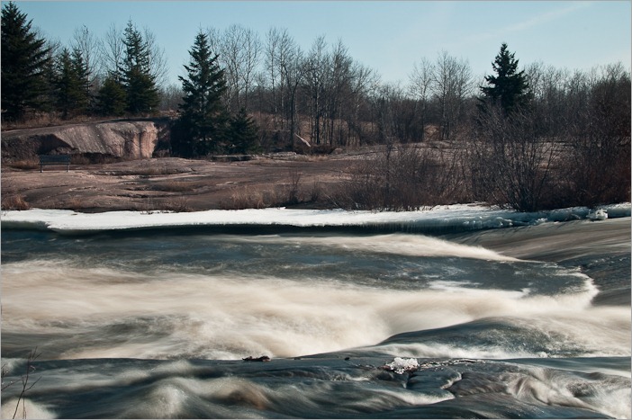 Water rushing to the dam