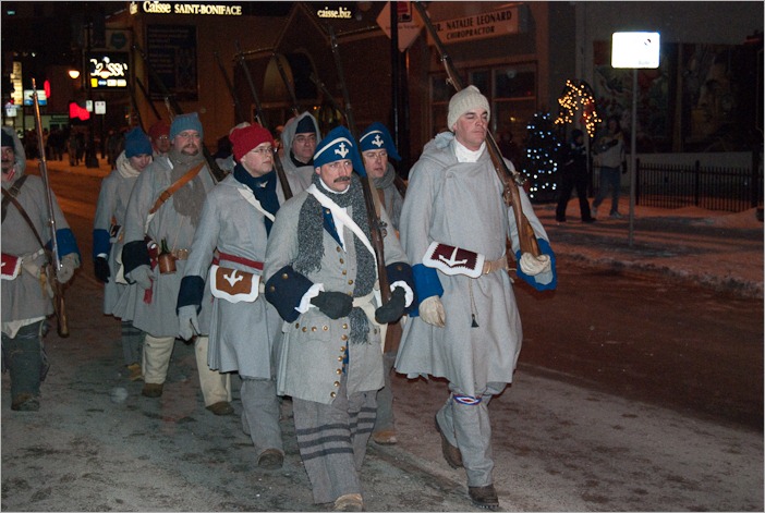 The serious guards of the Festival du Voyageur